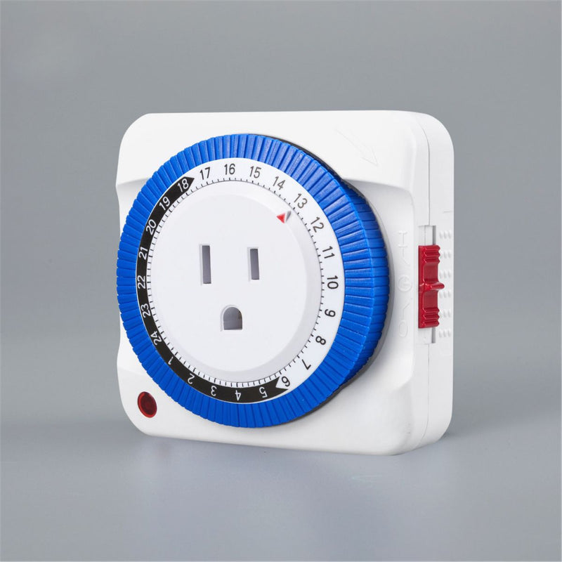 Temporizador mecánico programable 24h 16A. Reloj automático para enchufe timer