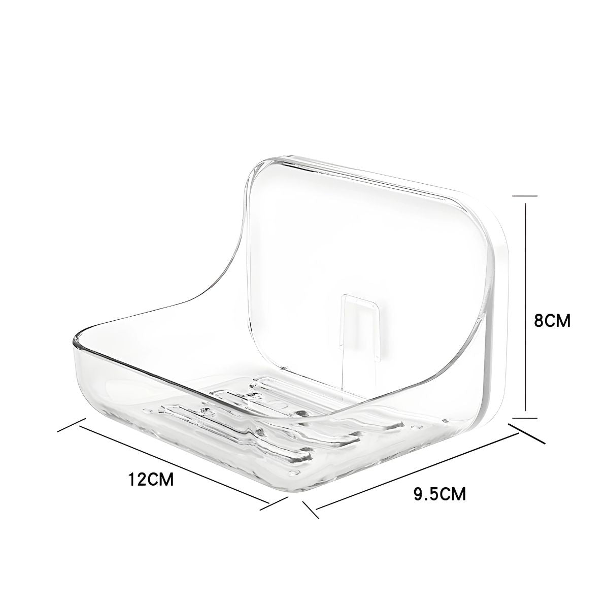 Repisa Organizadora de Ducha. Cesta para Baño de Plástico Transparente. Jabonera 12x9.5x8cm.