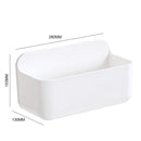 Repisa Multiuso de Ducha. Cesta para Baño de Plástico Blanco. Caja Organizadora. 28x13x15 cm. ( Incluye autoadhesivo)