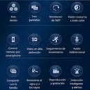 Cámara de Seguridad WIFI 360° V380 Pro. Reflector Lampara Solar LED con Cámara Con Visión Nocturna. Lámpara de Videovigilancia Inteligente con Detector de Movimiento.