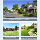 Cámara de Seguridad WIFI 360° V380 Pro. Reflector Lampara Solar LED con Cámara Con Visión Nocturna. Lámpara de Videovigilancia Inteligente con Detector de Movimiento.