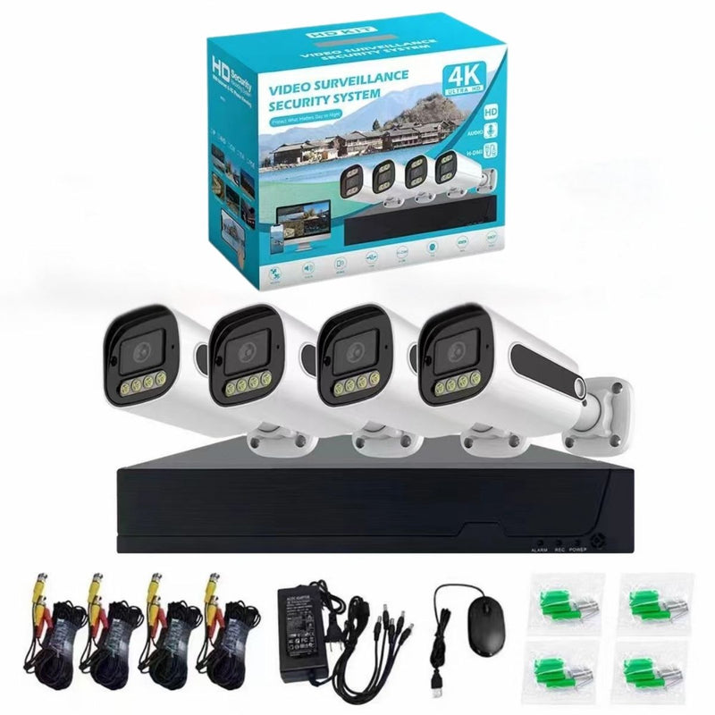 Cámaras De Seguridad HD CCTV (Set de 4). Con Sensor De Movimiento, Visión Nocturna, A Prueba de Agua. Cámara de Videovigilancia Con Audio Y WiFi