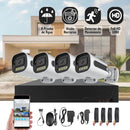 Cámaras De Seguridad HD CCTV (Set de 4). Con Sensor De Movimiento, Visión Nocturna, A Prueba de Agua. Cámara de Videovigilancia Con Audio Y WiFi