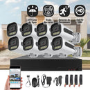 Cámaras De Seguridad HD CCTV (Set de 8). Con Sensor De Movimiento, Visión Nocturna, A Prueba de Agua. Cámara de Videovigilancia Con Audio Y WiFi