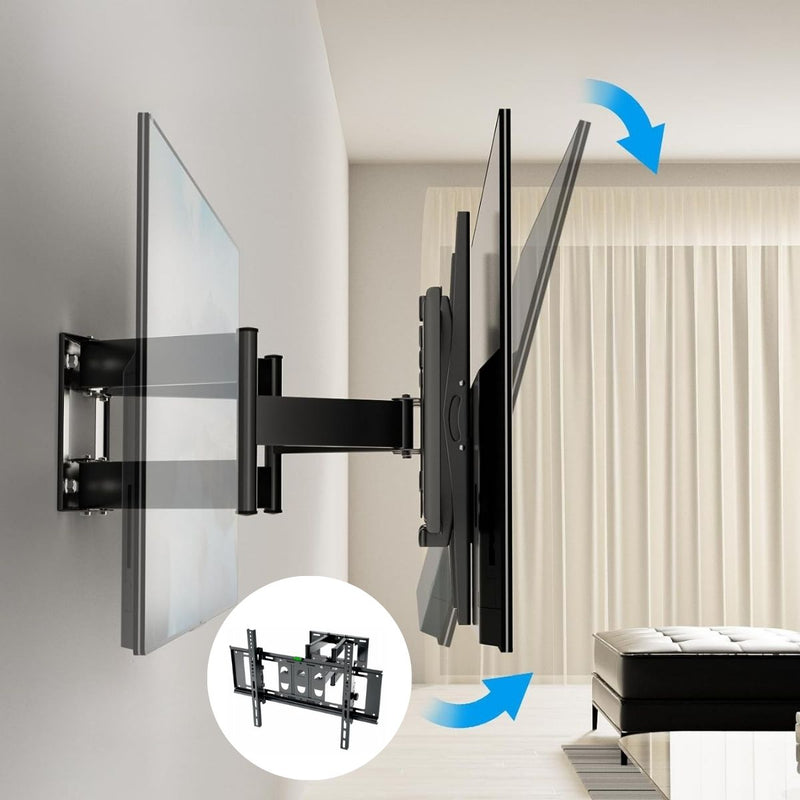 Soporte de TV Ajustable para Pantallas de 40-80'' con Inclinación ±15° y VESA 200x220 Hasta 400x600mm. Brazo Doble Telescópico para Televisor