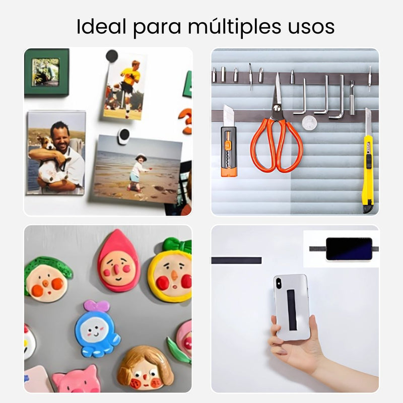 Cinta Magnética Adhesiva 3M Flexible. Tape Imantado ½¨12mm x 2 Mts en Rollo. Tape. 2 mm Espesor.