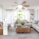 Abanico De Techo de madera Socket E27 Con Luz Led Regulable 3000-6500K. Ventilador 3 Velocidades, 6 Aspas Y Control Remoto. 520x185mm.