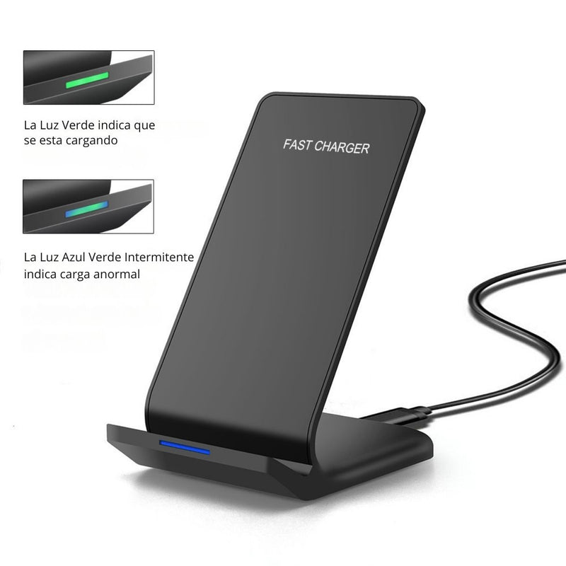 Cargador Inalámbrico Rápido Qi con Soporte Vertical. 35W