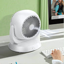 Abanico chico De Escritorio Recargable Silencioso De 3600mAh. Ventilador mini Portátil Con Puerto De Carga USB-C. 19.8x9x19.6cm. Color Blanco.