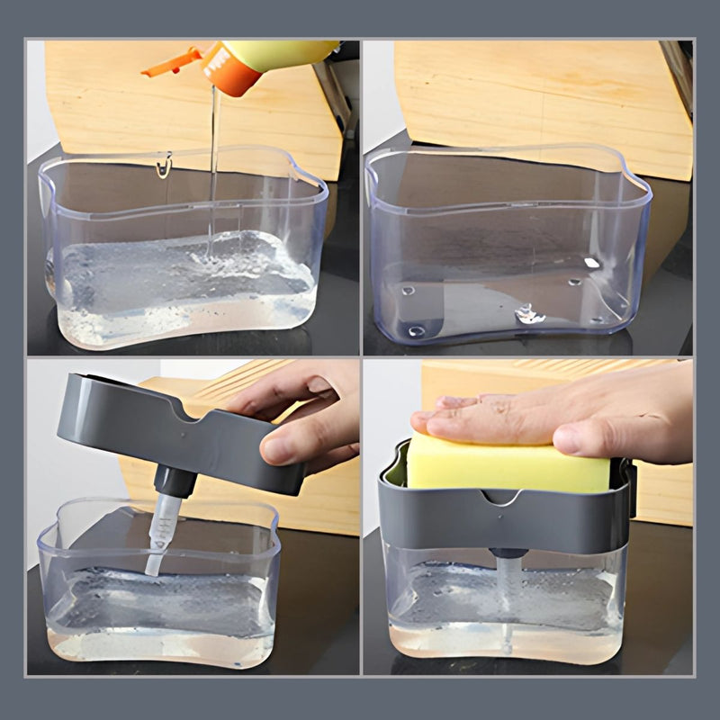 Dispensador De Jabón Con Soporte Para Esponja Para Fregador