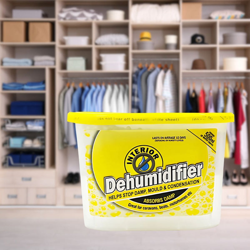 Deshumidificador Aromático (Limón) Antihongos Ideal Para Closets, Armarios, Cuartos Y Baños. Extractor De Humedad. 500 ml