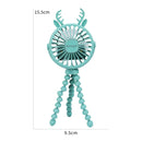 Abanico Portátil Recargable Con Puerto USB Con Luz LED. Ventilador Con Trípode Flexible. 15.5x9.5x4.5cm. Mini