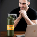 Botella De Agua Térmica. Termo Deportivo De Doble Pared De Acero Inoxidable. 1000 ml Y Soporte Para Teléfono. Color Verde Militar.