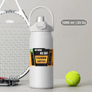 Botella De Agua Térmica. Termo Deportivo De Doble Pared De Acero Inoxidable  Y Soporte Para Teléfono. 1000 ml. Color Blanco.