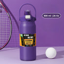 Botella De Agua Térmica. Termo Deportivo De Doble Pared De Acero Inoxidable. 800 ml Y Soporte Para Teléfono. Color Morado.