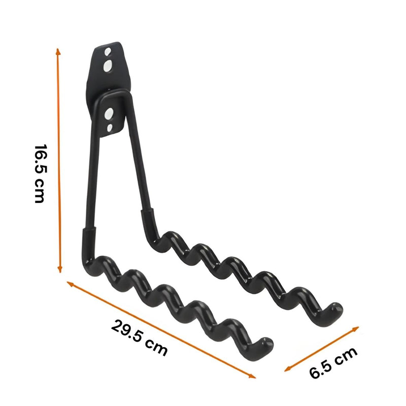 Gancho Ondulado Metálico Para Garaje. Soporte Para Colgar Bicicletas, Mangueras, Escaleras Con Revestimiento PVC. 29.5x16.5x6.5 cm colgador