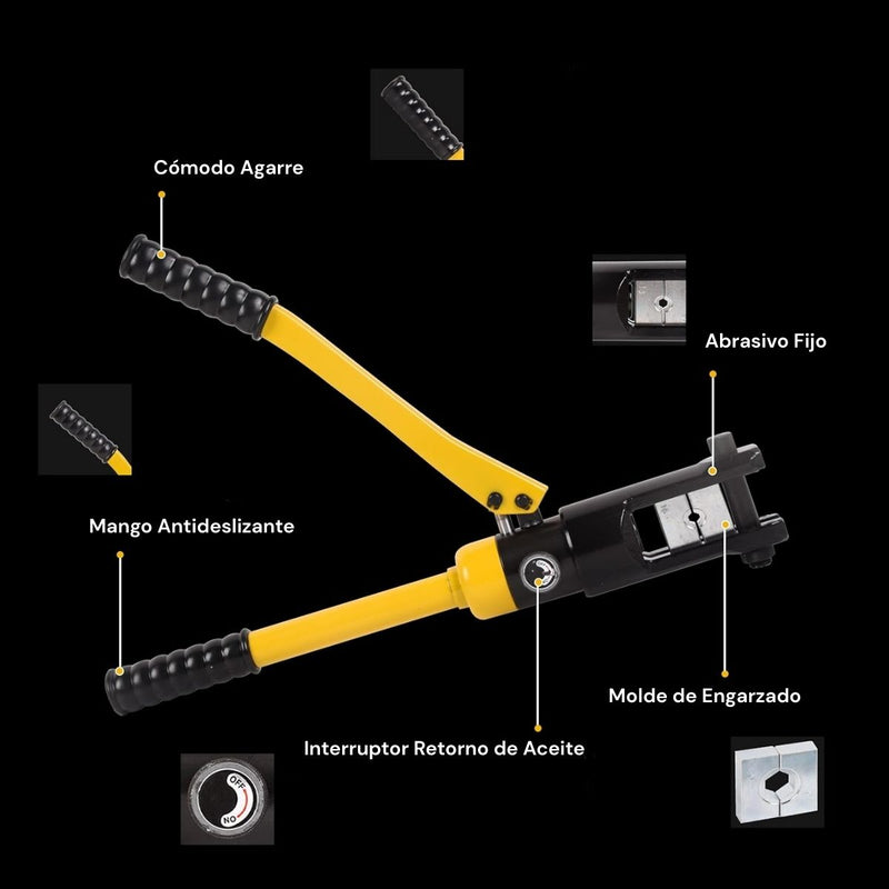 Prensa Hidráulica Pinza. Rango De Engaste: CU:16-300Mm2 Presión De Trabajo: 117KN. Herramienta De Crimpado Crimpadora Cables de acero y Eléctricos. Ponchadora