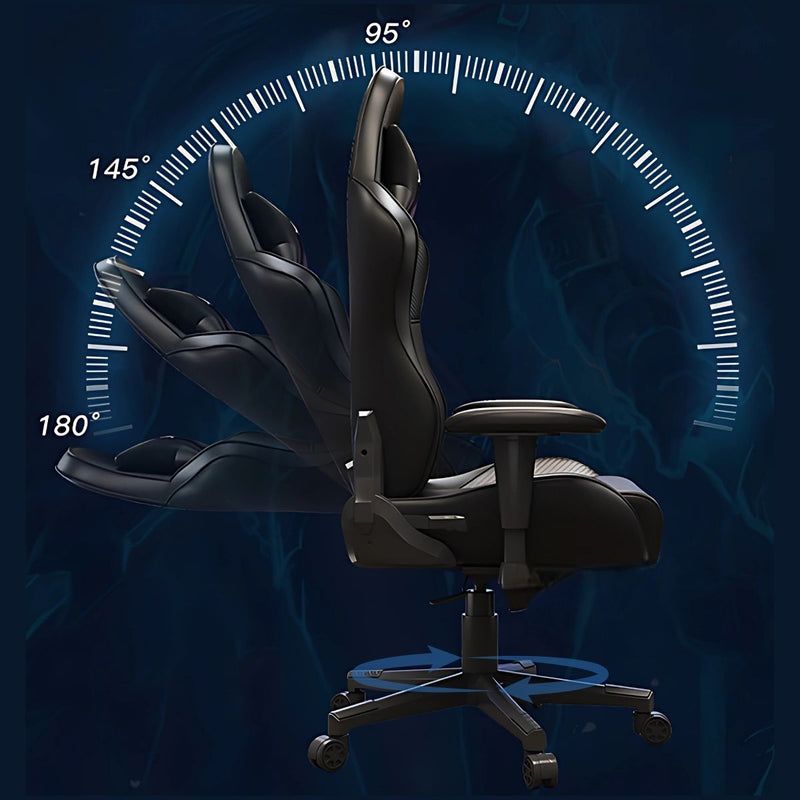 Silla Gamer Ergonómica Estilo Spiderman Negra Con Soporte Lumbar Y Respaldar Reclinable 180°