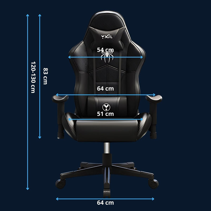 Silla Gamer Ergonómica Estilo Spiderman Negra Con Soporte Lumbar Y Respaldar Reclinable 180°
