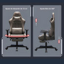 Silla Gamer Ergonómica Con Cojín Lumbar Reclinable Y Reposapiés. Color Chocolate.