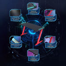 Mesa Escritorio Gamer Con Iluminación RGB, Fibra De Carbono. Posavasos y Soporte Para Auriculares. Negro y Rojo.100x160x74 cm. Gaming