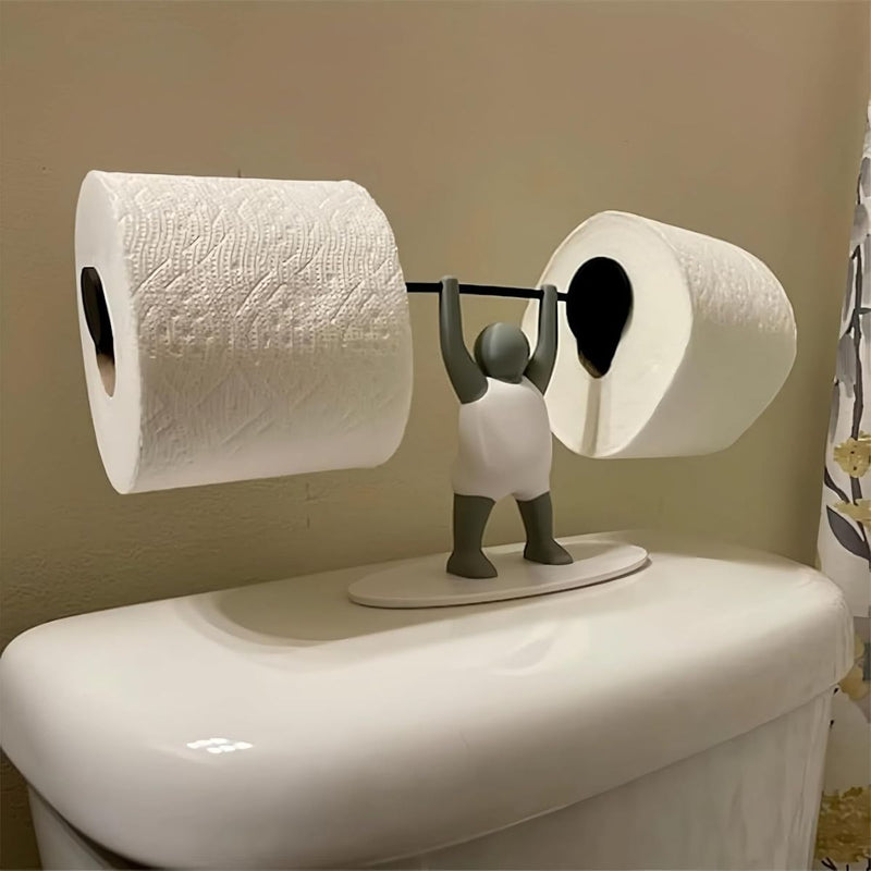 Soporte De Papel Higiénico Diseño Unico Para Baño. Portarollos De Papel Sanitario Moderno 3D Levanta Pesas Para Inodoro.