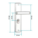 Cerradura De Seguridad Embutida Para Puertas Metálicas 45 a 55mm.  280mmx65mm. Con Cilindro De Acero Inoxidable. Incluye 7 Llaves.  Apertura Derecha Hacia Adentro