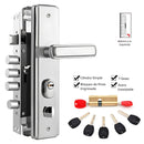 Cerradura De Seguridad Embutida Para Puertas Metálicas 45 a 55mm.  280mmx65mm. Con Cilindro De Acero Inoxidable. Incluye 7 Llaves.  Apertura Izquierda Hacia Adentro