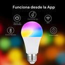 Foco Bombillo Inteligente LED RGB WiFi+Bluetooth. 9W Foco Iluminación RGB con App y Control Remoto Compatible Con Alexa y Google Assistant. Bombilla