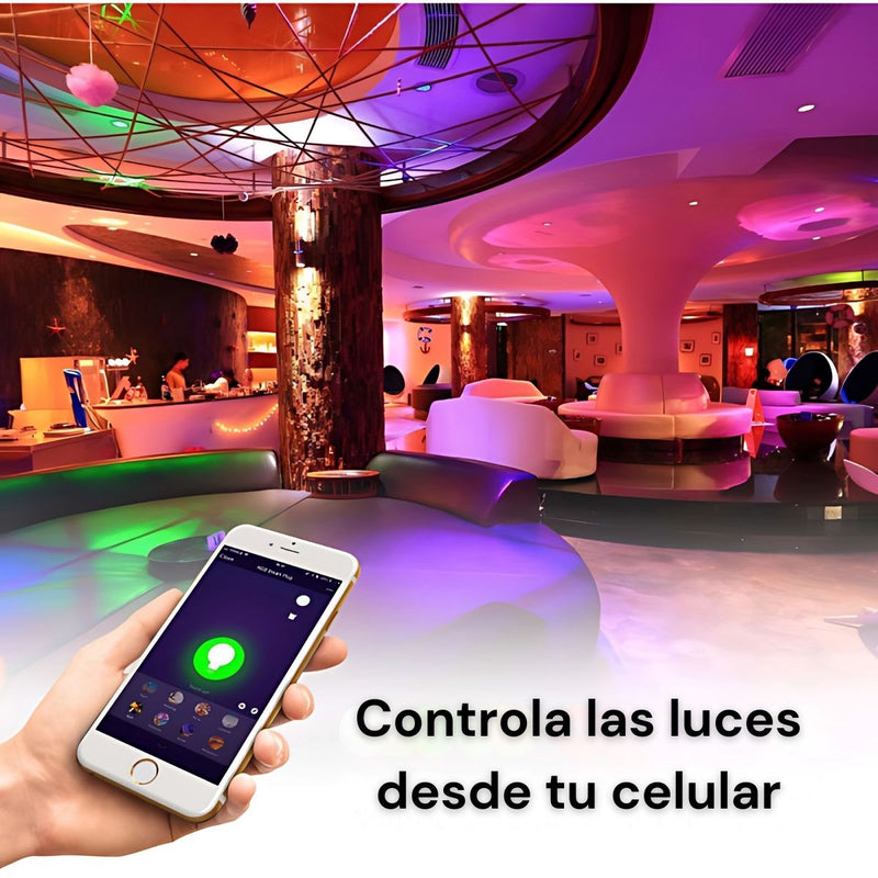 Foco LED Inteligente GU10 RGB Con App y Control Remoto 5W. Bombilla Regulable Con WiFi+Bluetooth Compatible con Alexa y Google Assistant. Bombillos