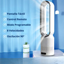 Abanico Sin Aspas de Torre Y Purificador De Aire Con Control Remoto. Ventilador de Torre Con Filtro. 22" 58x14.5 cm. 40W.