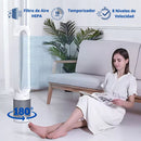 Abanico Sin Aspas Y Purificador De Aire Con Control Remoto. Ventilador de Torre Con Filtro. 42". 105x20 cm. Color silver