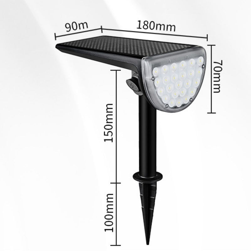 Foco Solar LED Exterior Resistente al Agua Con Cabezal Ajustable. Lámpara Para Jardín Luz Cálida Autorecargable. (hasta 10 horas)