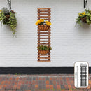 Estante De Pared Para Plantas.  Soporte Colgante Multifuncional De Madera Carbonizada. Perchero para Colgar helechos. 30x150 cm