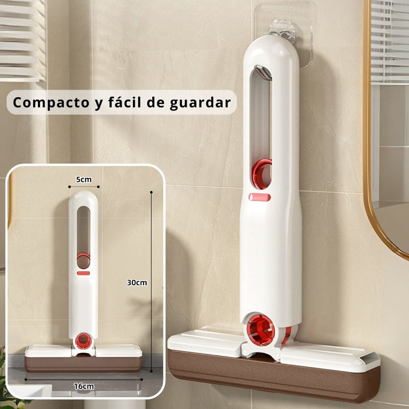 Limpia ventanas escurridor Trapeador Retráctil Mini Con Autoescurrido. Mini Mop Plegable 180°. Mini Mopa Para Limpieza en Seco Y Húmedo.