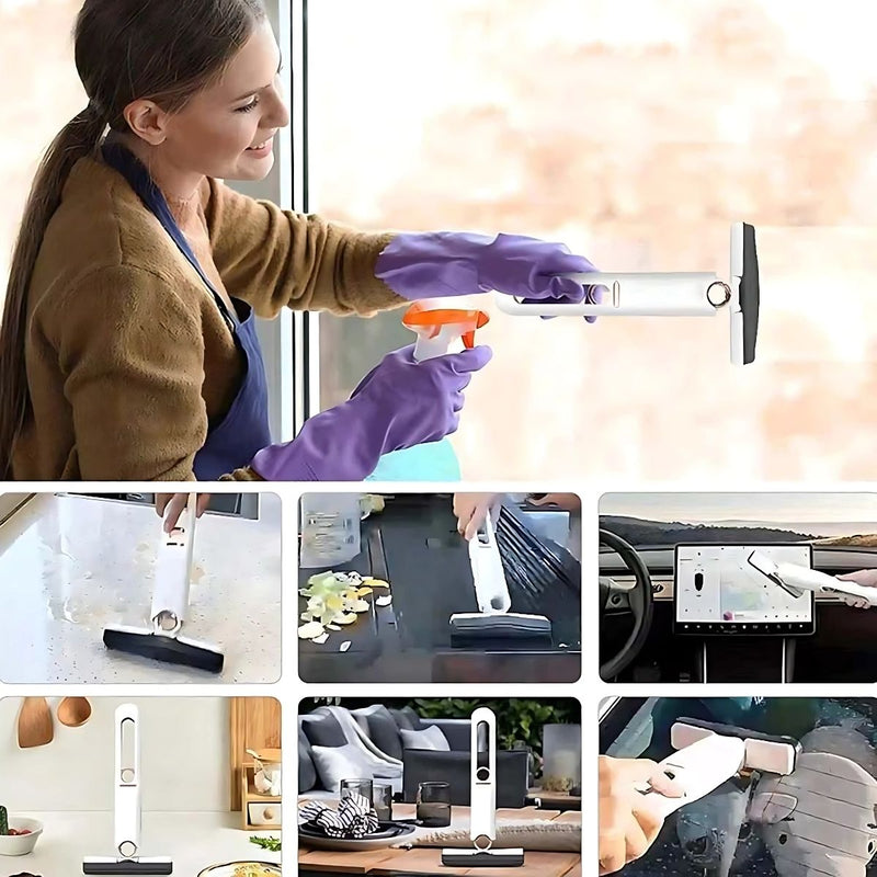 Limpia ventanas escurridor Trapeador Portátil, Plegable De 180° Con Auto Escurrido. Mini Mop Para Uso Húmedo Y Seco Para Limpieza De Escritorio, Monitor, Vidrio.
