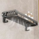 Repisas De Aluminio Con Ventosa Para Baño. Estante Flotante De Ducha. Color Gris.