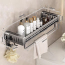 Repisas De Aluminio Con Ventosa Para Baño. Estante Flotante De Ducha. Color Gris.