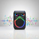Bocina Bluetooth Portátil Con Luces LED RGB. Puerto USB-C. Batería Recargable. 12W. Speaker 26x38x23.5 cm