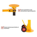 Gato Mecánico De Tornillo Manual Con Ruedas para sostener contenedores. Capacidad 25 Ton. Gato de Soporte Altura Min: 1000 Max:1300 mm.