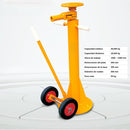 Gato Mecánico De Tornillo Manual Con Ruedas para sostener contenedores. Capacidad 25 Ton. Gato de Soporte Altura Min: 1000 Max:1300 mm.