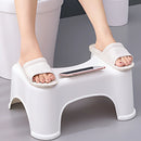 Banquito Para Inodoro con Ranura Porta Celular. Taburete Ergonómico De Plástico Para el Baño. Escabel Antideslizante 44x32x18 cm Color Blanco.