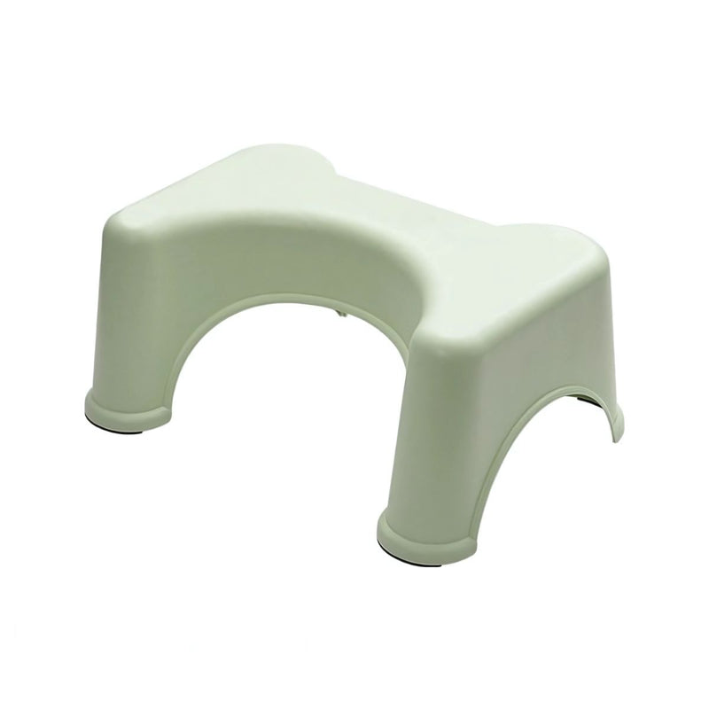Banquito Para Inodoro. Taburete Ergonómico De Plástico Para el Baño Antideslizante Color Blanco Verde.