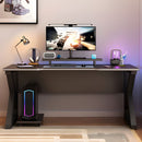 Escritorio Gamer 140x60x74 cm Con Superficie Antimanchas De Fibra De Carbono. Mesa De Computadora Con Soporte Para Monitor.