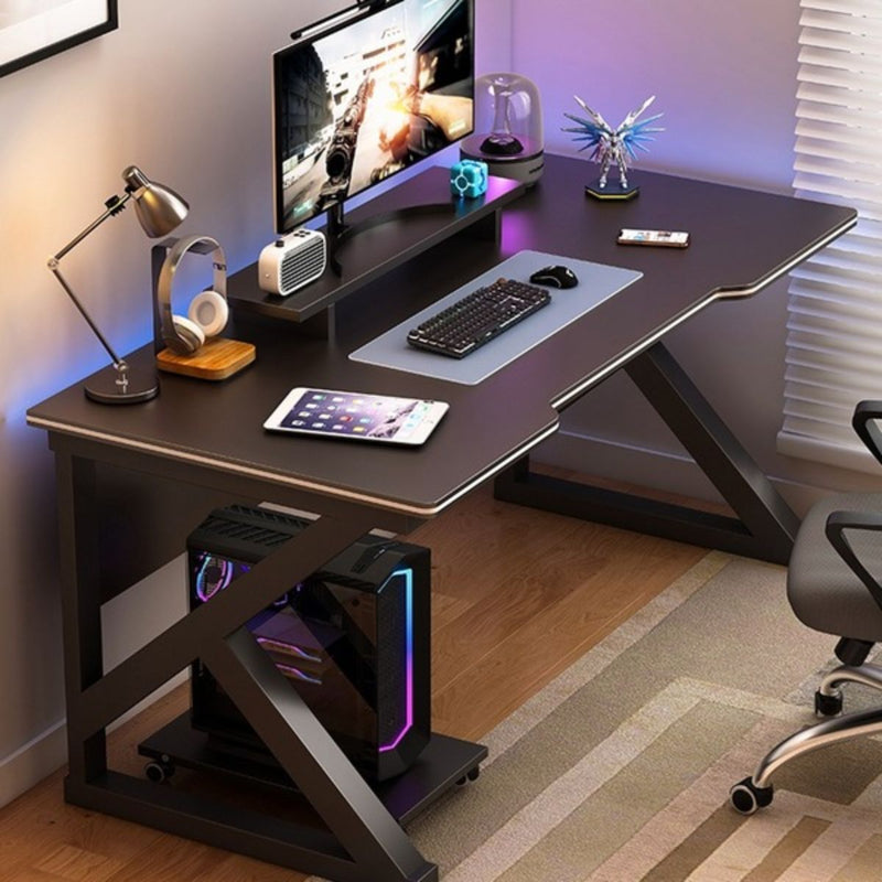 Escritorio Gamer 140x60x74 cm Con Superficie Antimanchas De Fibra De Carbono. Mesa De Computadora Con Soporte Para Monitor.