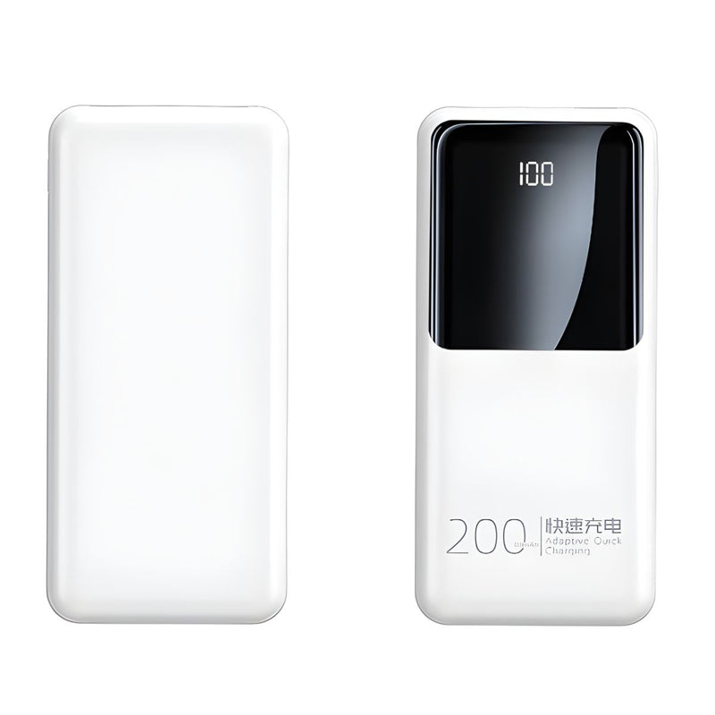 Power Bank cargador 20000 mAh Carga Rápida. Batería Portátil con Pantalla Digital. Doble Puerto USB y Entradas USB-C y Micro USB.