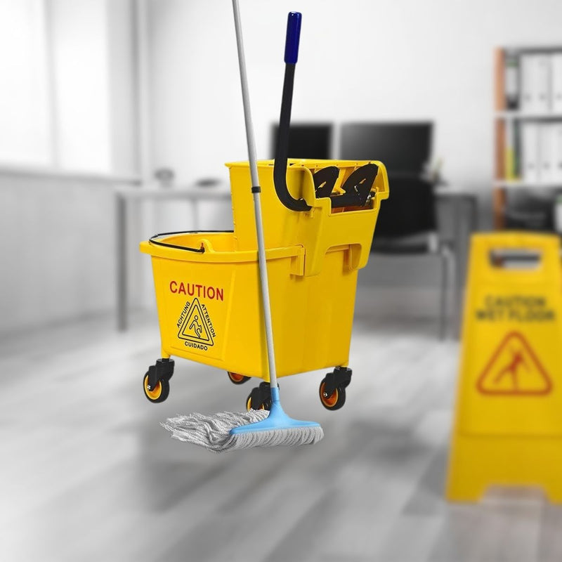 Cubo Exprimidor De Trapeador De 24L. Carro Escurridor Para Limpieza.