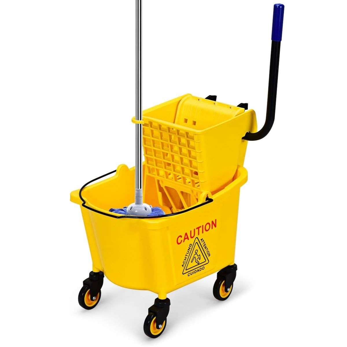 Cubo Exprimidor De Trapeador De 24L. Carro Escurridor Para Limpieza.