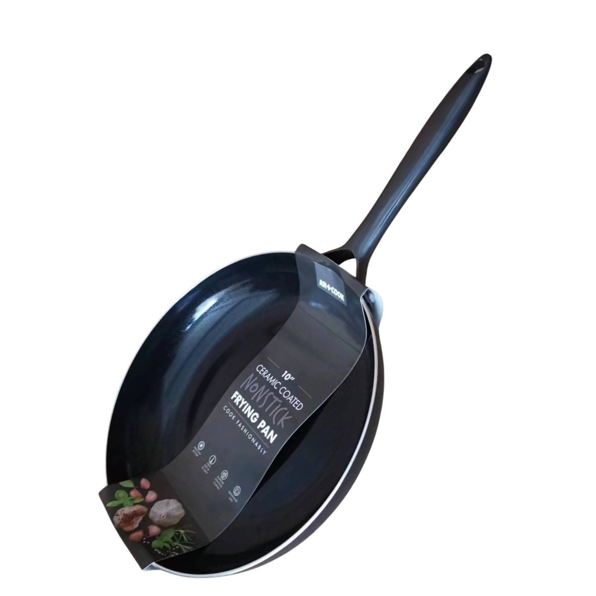 Sartén Cerámico Antiadherente 10.2"  (26 Cm) Color Negro Con Mango Negro.Eco Friendly 100% Libre De Teflon.