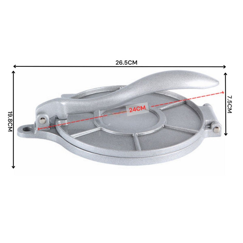 Prensa Para Tortillas De Aluminio 7.7” (19.5cm).  Tortillera pataconera